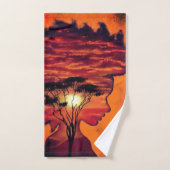 African Sunset Night Desire Fantasy Bath Handtüche Badhandtuch Set (Handtuch)