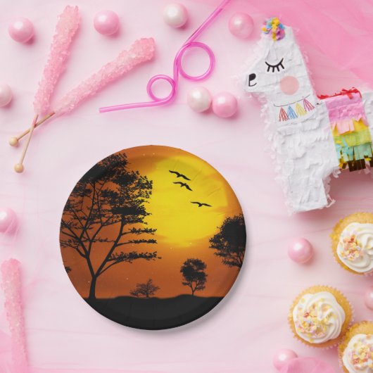 African Sunset Pappteller (Party)