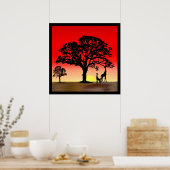 African Sunset Poster Print (Küche)