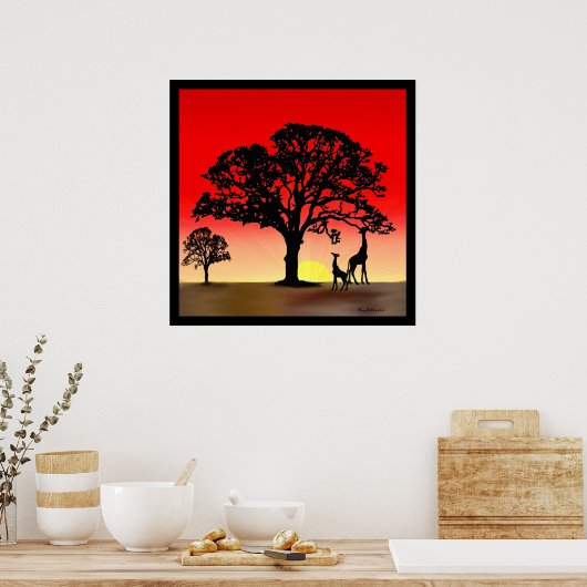 African Sunset Poster Print (Küche)