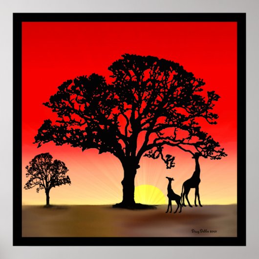 African Sunset Poster Print (Vorne)