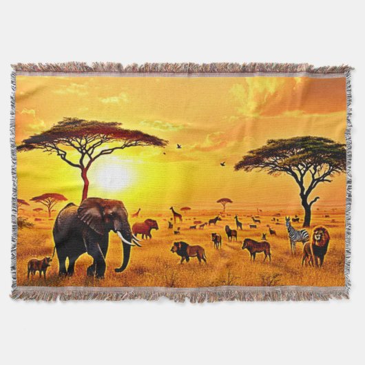 African Sunset Safari Majestät Design Decke (Vorderseite)