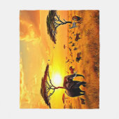 African Sunset Safari Majestät Design Fleecedecke (Vorderseite)