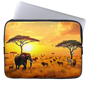 African Sunset Safari Majestät Design Laptopschutzhülle