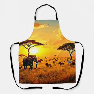 African Sunset Safari Majestät Design Schürze