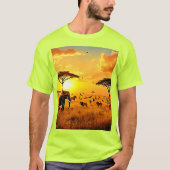 African Sunset Safari Majestät Design T-Shirt (Vorderseite)