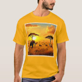 African Sunset Safari Majestät Design T-Shirt (Vorderseite)