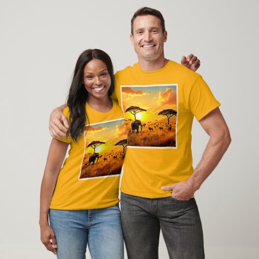 African Sunset Safari Majestät Design T-Shirt (Unisex)