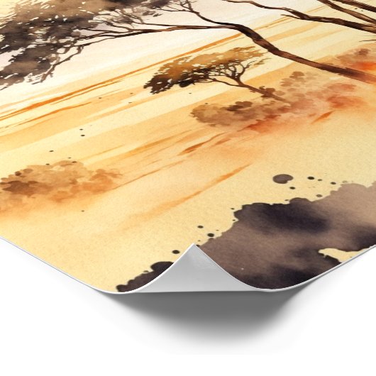 African Sunset Safari Poster (Ecke)