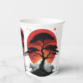 African Sunset Tree Pappbecher (Rückseite)