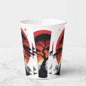 African Sunset Tree Pappbecher (Links)
