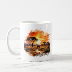 African Sunset Zebra Wildlife - Savannah Lands Kaffeetasse