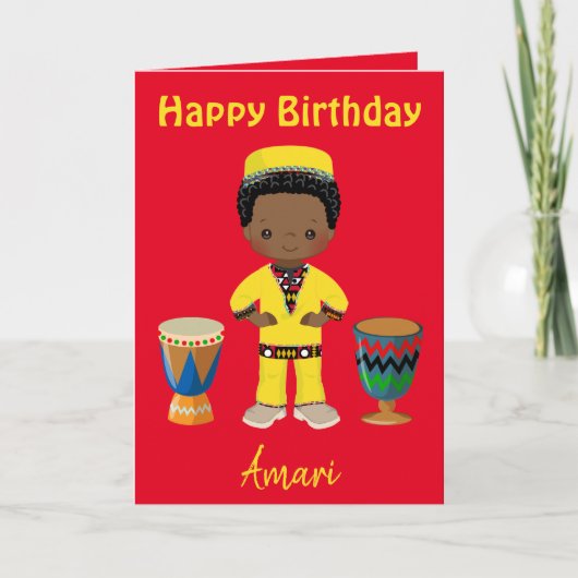 African Theme Birthday Feiertagskarte (Vorderseite)
