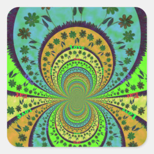 African Traditional Hakuna Matata Farben.png Quadratischer Aufkleber