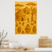 African Traditional Village – Tribal Heritage Poster (Küche)