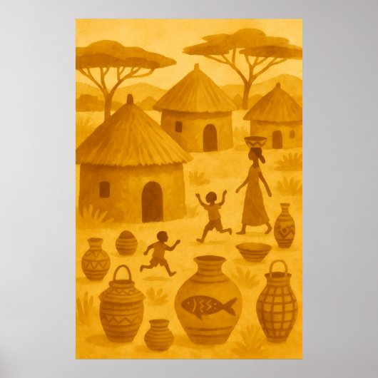 African Traditional Village – Tribal Heritage Poster (Vorne)