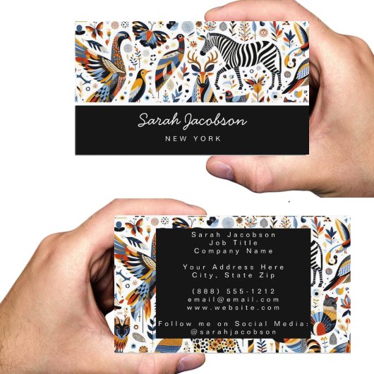 \African Tribal Animals Business Card Visitenkarte