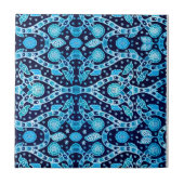African Tribal Batik Blue Fliese (Vorderseite)