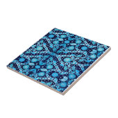 African Tribal Batik Blue Fliese (Seite)