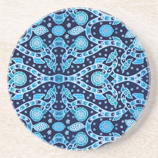 African Tribal Batik Blue Getränkeuntersetzer (Vorne)