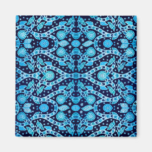 African Tribal Batik Blue Magnet