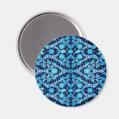 African Tribal Batik Blue Magnet (Vorderseite/Rückseite)