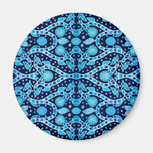 African Tribal Batik Blue Magnet