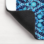 African Tribal Batik Blue Mousepad (Ecke)