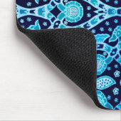 African Tribal Batik Blue Mousepad (Ecke)