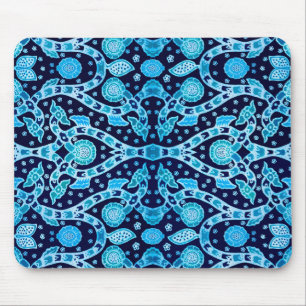African Tribal Batik Blue Mousepad