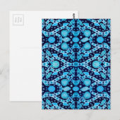 African Tribal Batik Blue Postkarte (Vorne/Hinten)
