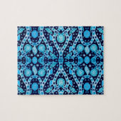 African Tribal Batik Blue Puzzle (Horizontal)