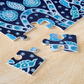 African Tribal Batik Blue Puzzle (Seite)