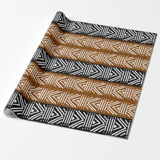 African Tribal Bogolan Mud Cloud Wrapping Paper Geschenkpapier (Ungerollt)