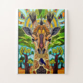 African tribal Giraffe  Puzzle (Vertikal)