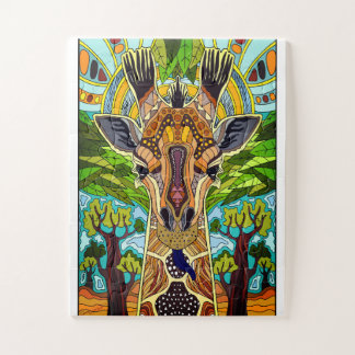 African tribal Giraffe  Puzzle