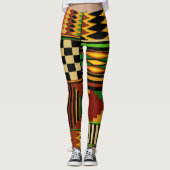 African Tribal Kente Design Leggings (Vorderseite)