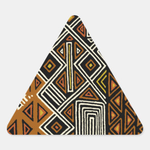African Tribal Kuba Design Dreieckiger Aufkleber