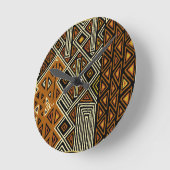 African Tribal Kuba Design Runde Wanduhr (Winkel)