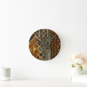 African Tribal Kuba Design Runde Wanduhr (Zuhause)