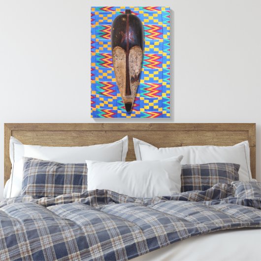 African Tribal Mask Canvas Print Leinwanddruck (Insitu (Schlafzimmer))