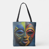 African Tribal Mask Cubism Abstract Tasche (Rückseite)
