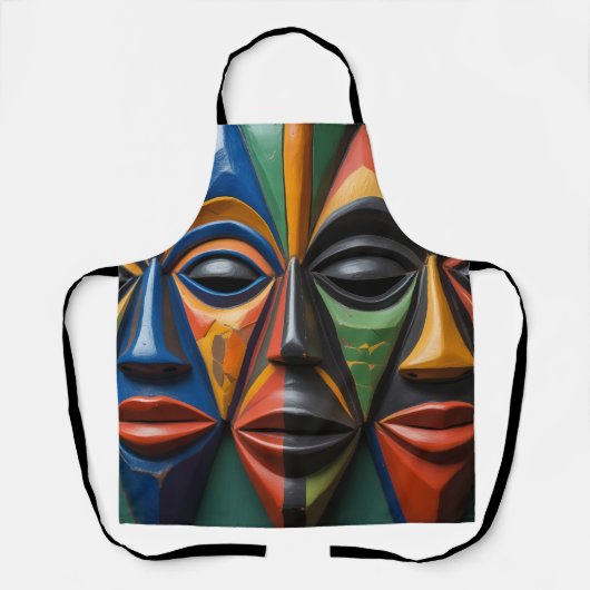 African Tribal  Masks Trio Dynamic Symmetry Schürze (Vorderseite)