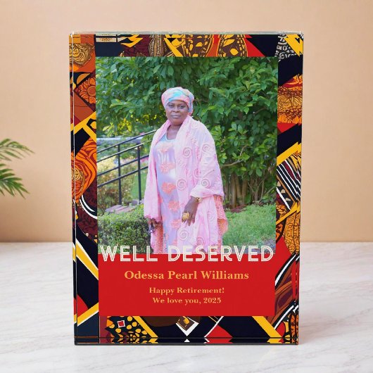 African Tribal Patchwork Black Mom Retirement Gift Fotoblock