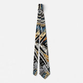 African Tribal Pattern Neck Tie Krawatte (Rückseite)