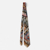 African Tribal Pattern Neck Tie Krawatte (Rückseite)