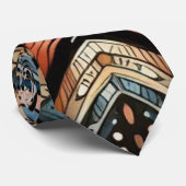 African Tribal Pattern Neck Tie Krawatte (Gerollt)