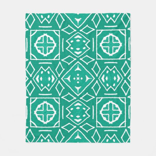 African Tribal Print Ikat Muster Fleecedecke (Vorderseite)