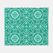 African Tribal Print Ikat Muster Fleecedecke (Vorderseite (Horizontal))