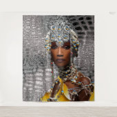 African Tribal Queen Wandteppich (Vorderseite)